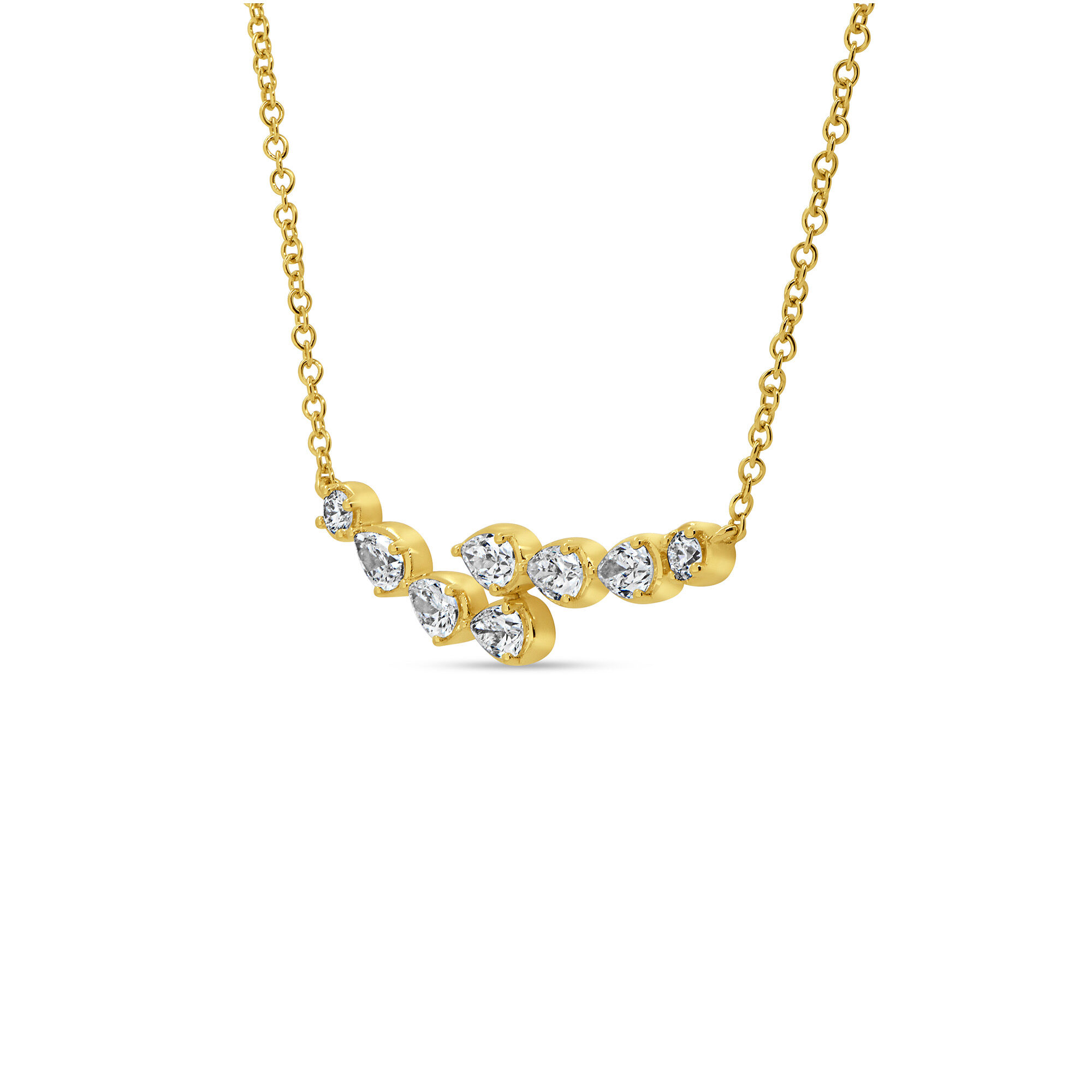Uneek Gatsby Yellow Gold and Diamond Bar Necklace Maison Birks